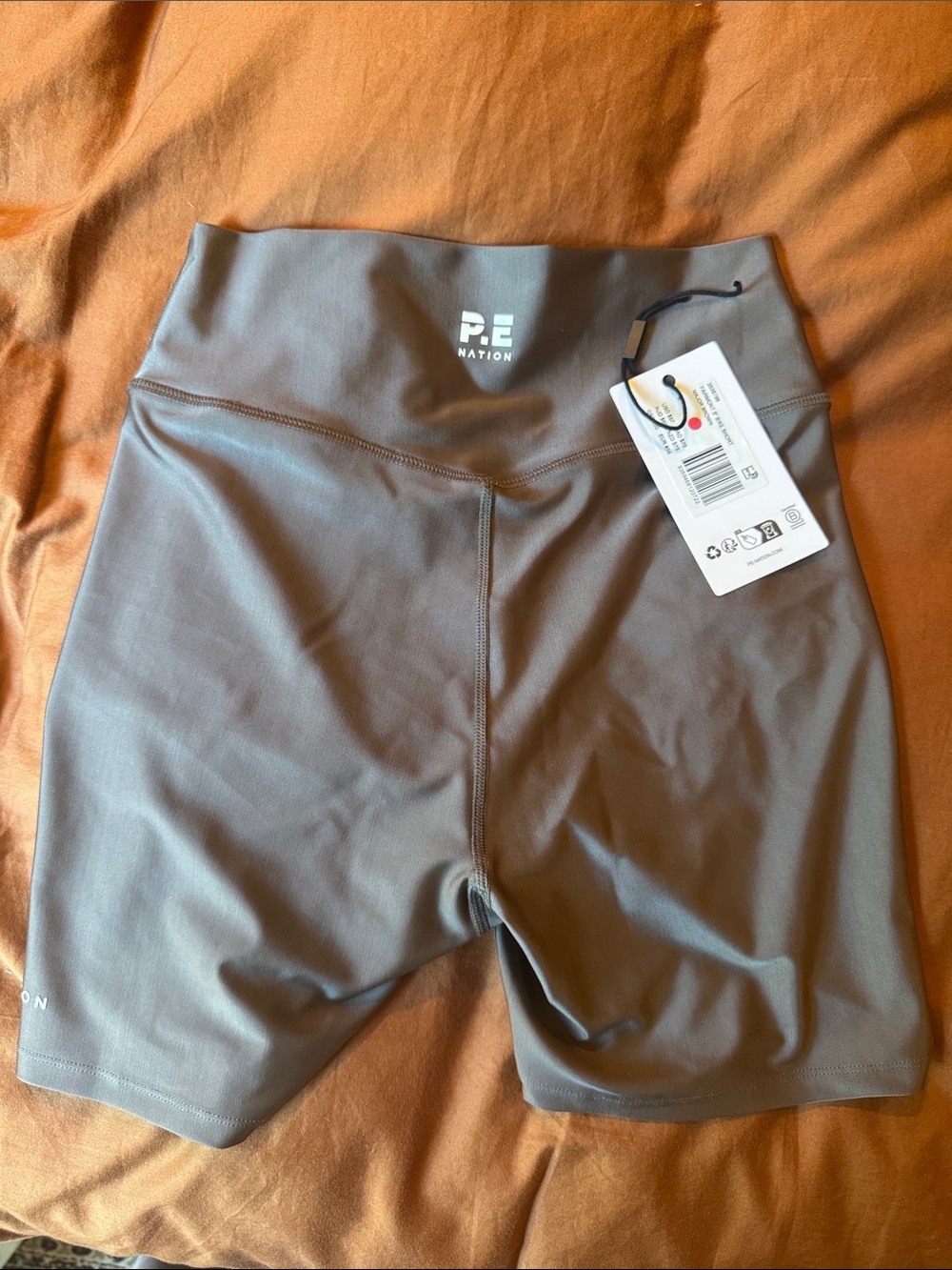 P.E Nation Women's High-Rise Major Brown Bike Shorts M